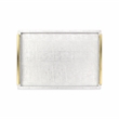 Lusan White and Gold Vinyl Tray Set of 2