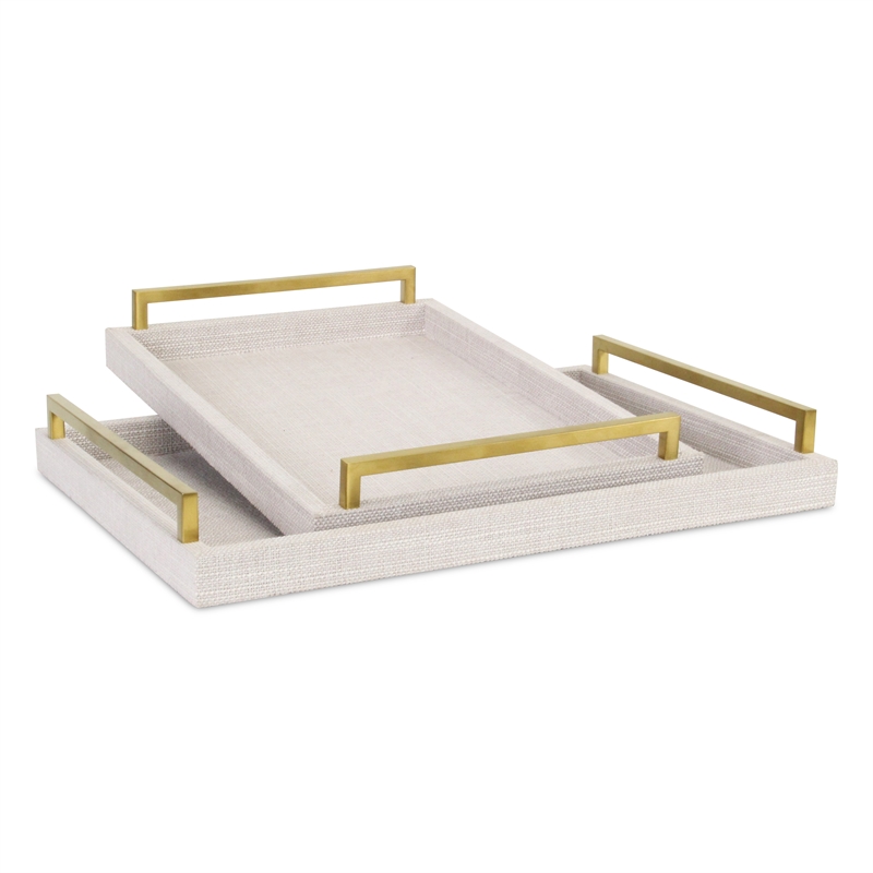 Lusan Linen Tray Set - Dark White