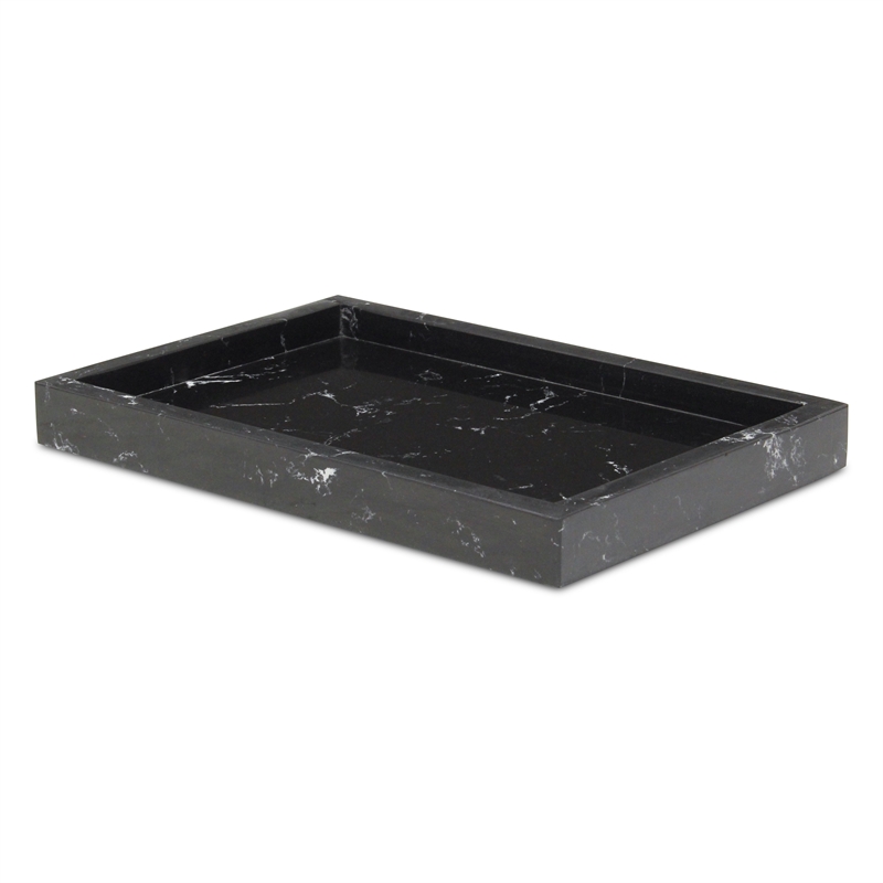 Sarrasseau Black Marble Tray with Raised Rim