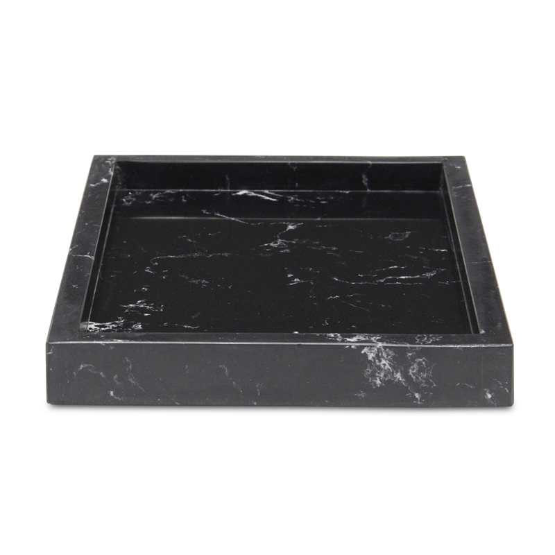 Sarrasseau Black Marble Tray with Raised Rim