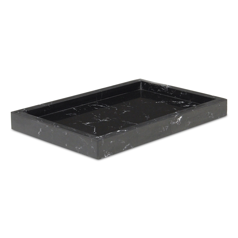 Sarrasseau Black Marble Tray with Raised Rim