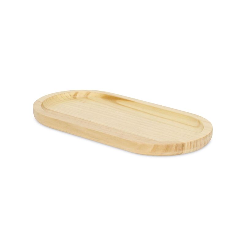 Kishen Ridge Oblong Natural Wood Glossy Tray