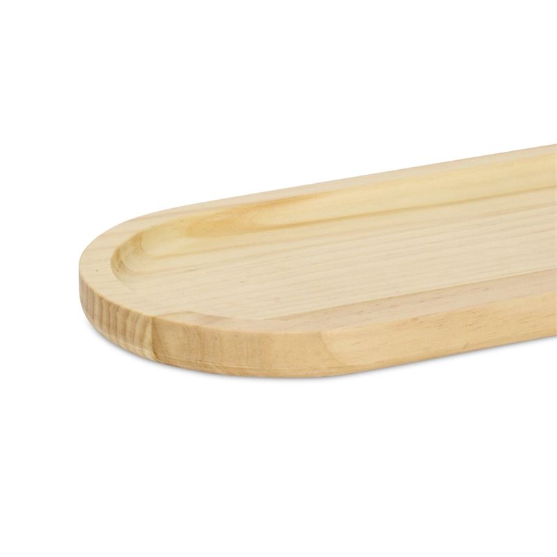 Kishen Ridge Oblong Natural Wood Glossy Tray