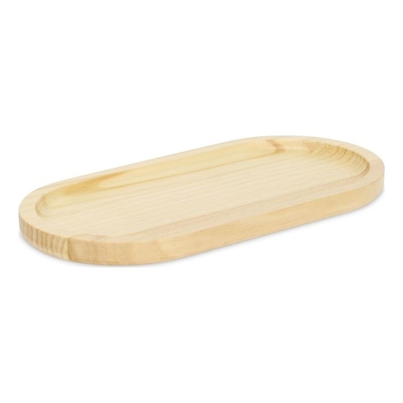 Kishen Ridge Oblong Natural Wood Glossy Tray