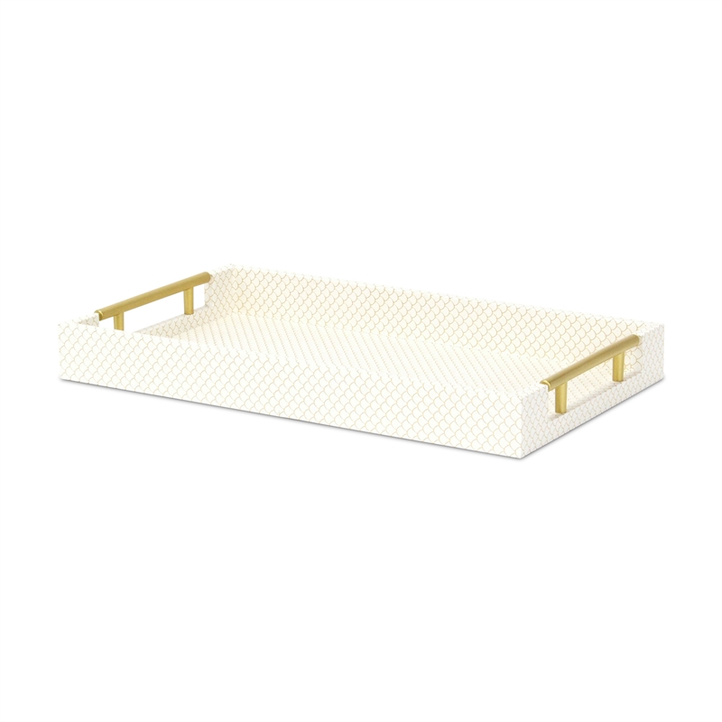 Mariline Elegant Fish Scale Pattern Tray & Gold Handles