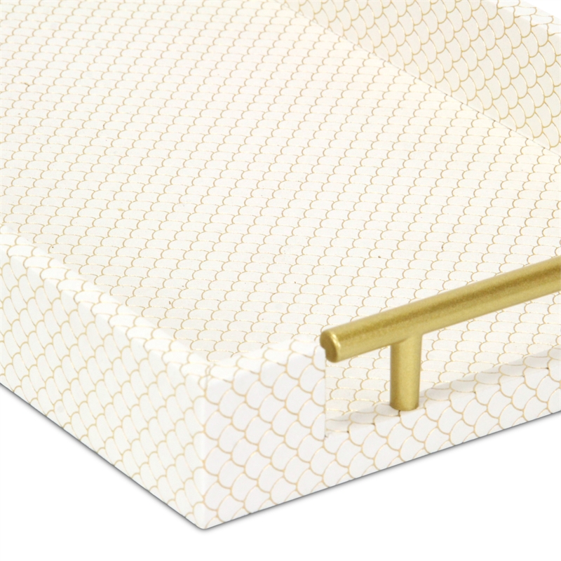 Mariline Elegant Fish Scale Pattern Tray & Gold Handles