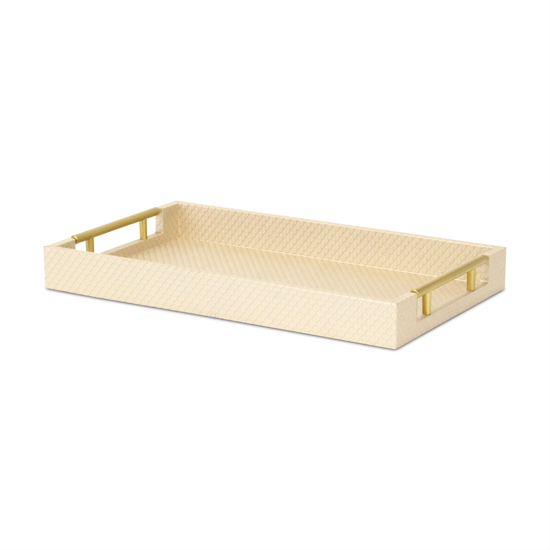 Mariline Elegant Fish Scale Pattern Tray & Gold Handles