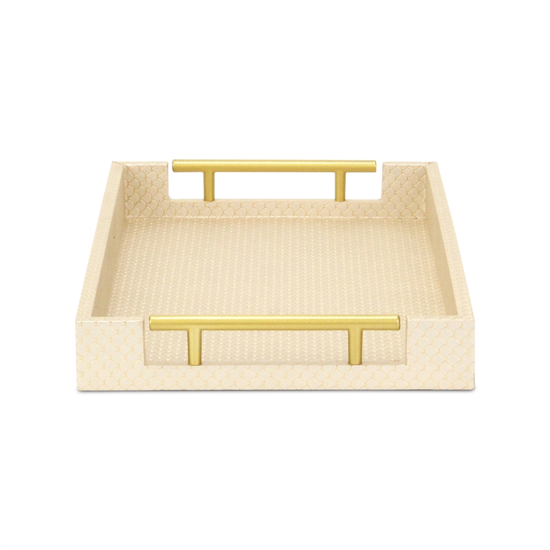 Mariline Elegant Fish Scale Pattern Tray & Gold Handles