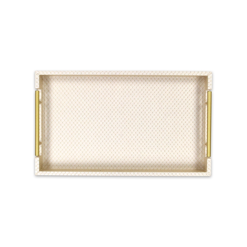 Mariline Elegant Fish Scale Pattern Tray & Gold Handles