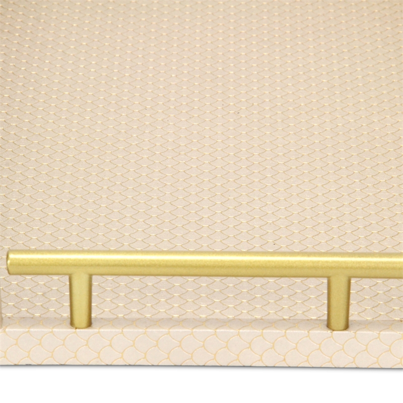 Mariline Elegant Fish Scale Pattern Tray & Gold Handles