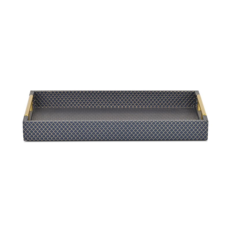 Mariline Elegant Fish Scale Pattern Tray & Gold Handles