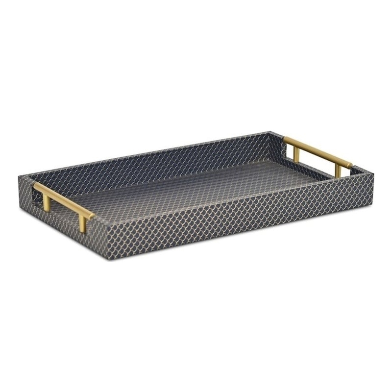Mariline Elegant Fish Scale Pattern Tray & Gold Handles