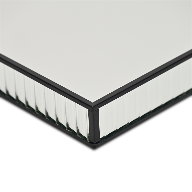 Veldra Black Square Fluted Glass Tray