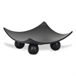 Clyne Curved Black Wood Trays on Wood Orbs