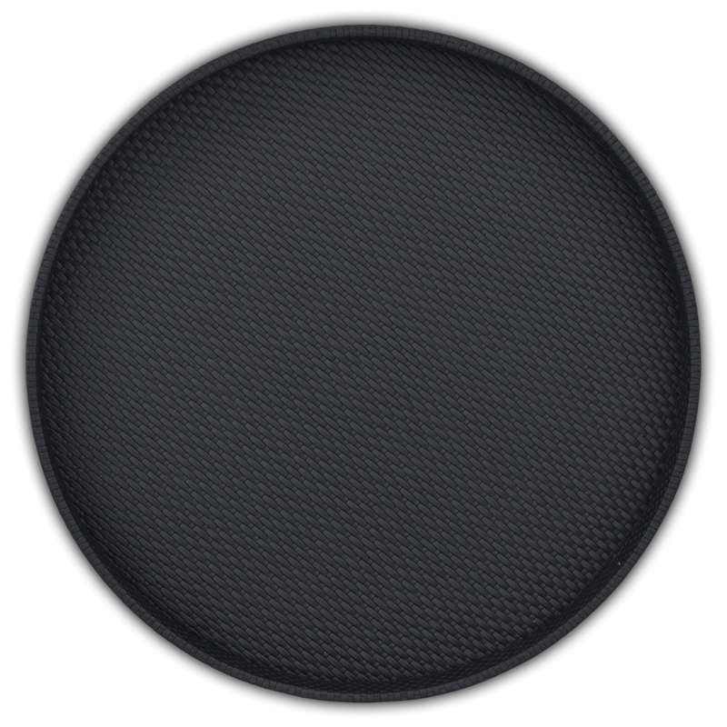 Tamsin Weave Pattern Round Serving Tray - Black