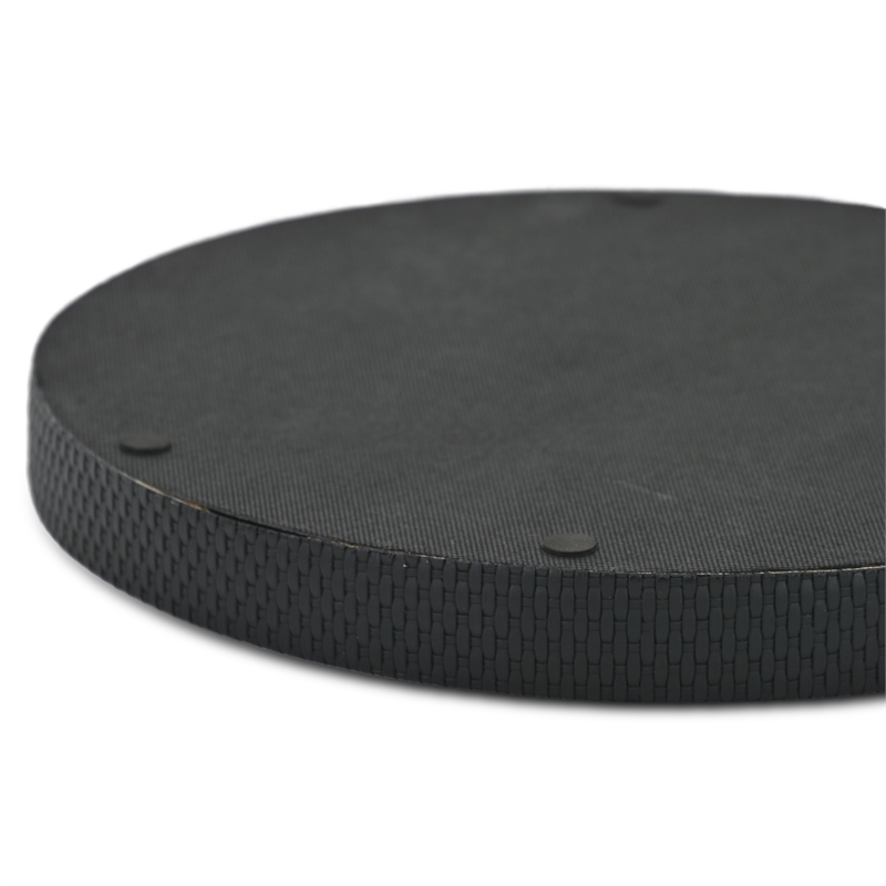 Tamsin Weave Pattern Round Serving Tray - Black