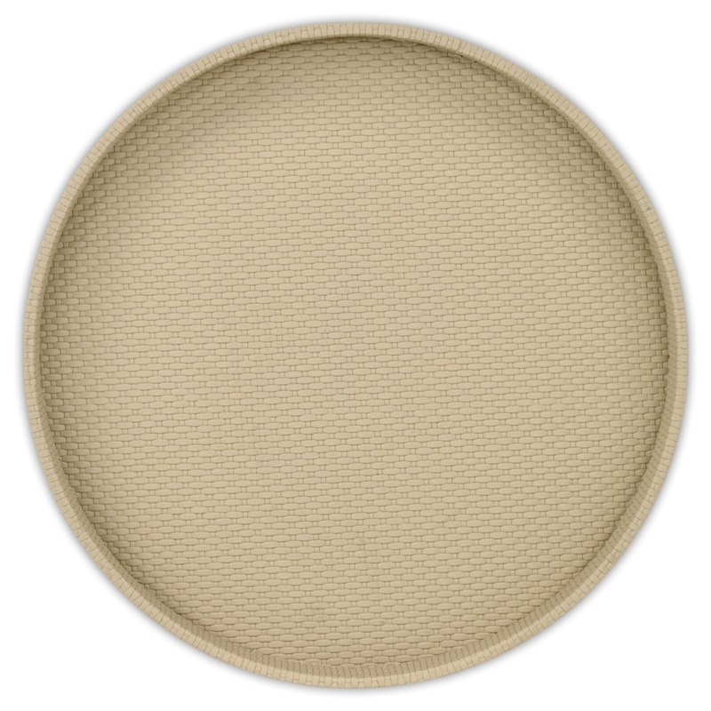 Tamsin Weave Pattern Round Serving Tray - Taupe