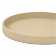 Tamsin Weave Pattern Round Serving Tray - Taupe