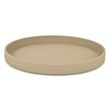 Tamsin Weave Pattern Round Serving Tray - Taupe