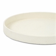 Tamsin Weave Pattern Round Serving Tray - White