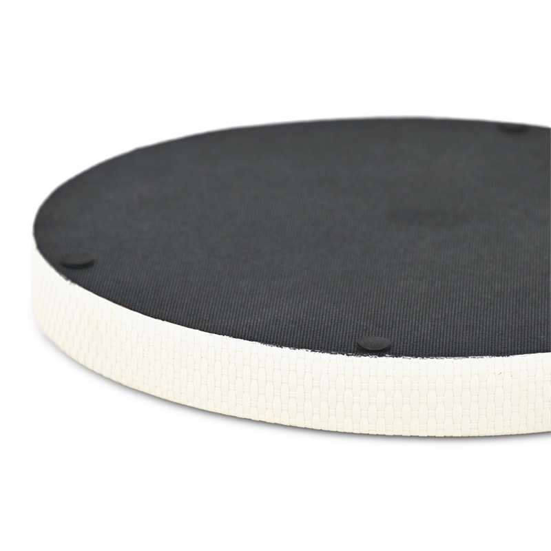 Tamsin Weave Pattern Round Serving Tray - White