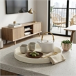 Tamsin Weave Pattern Round Serving Tray - White