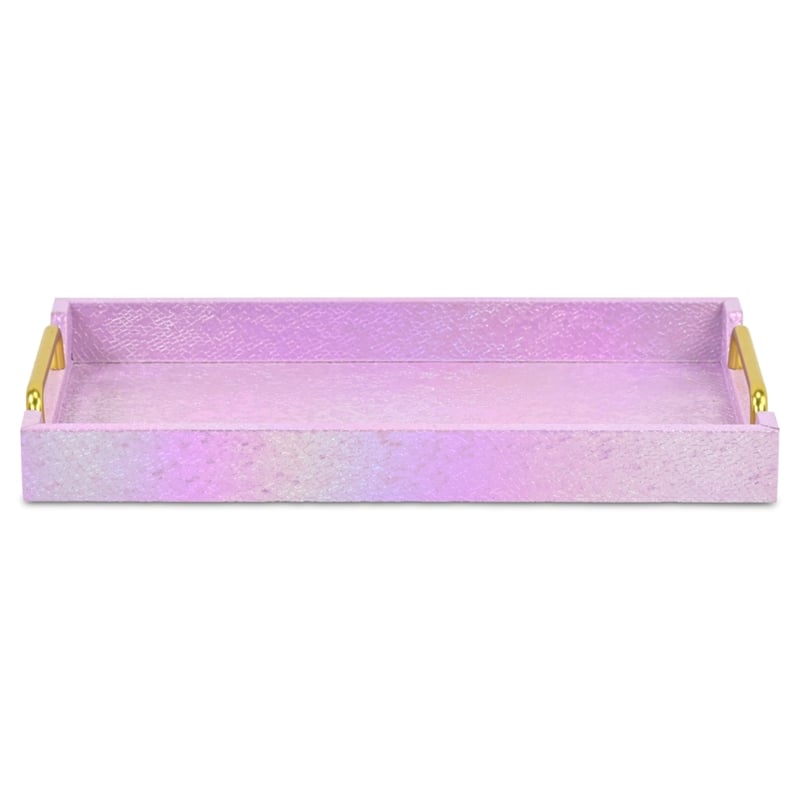 Nimue Seascale Pattern Iridescent Tray with Gold Hardware