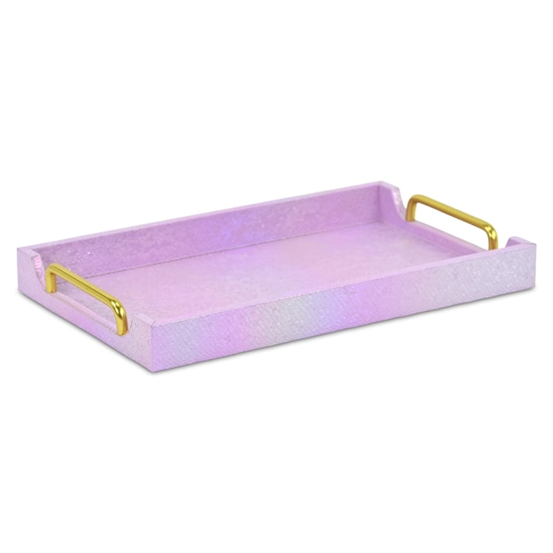 Nimue Seascale Pattern Iridescent Tray with Gold Hardware