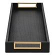 Nyssa Slim Rectangular Wood Decorative Tray - Black