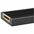 Nyssa Slim Rectangular Wood Decorative Tray - Black