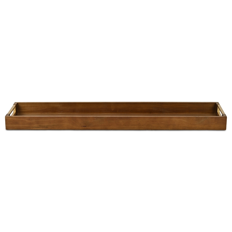 Nyssa Slim Rectangular Wood Decorative Tray - Brown