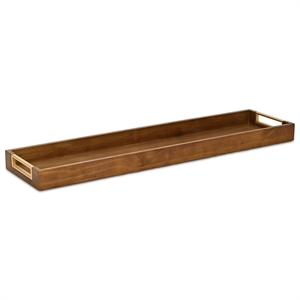 Nyssa Slim Rectangular Wood Decorative Tray - Brown