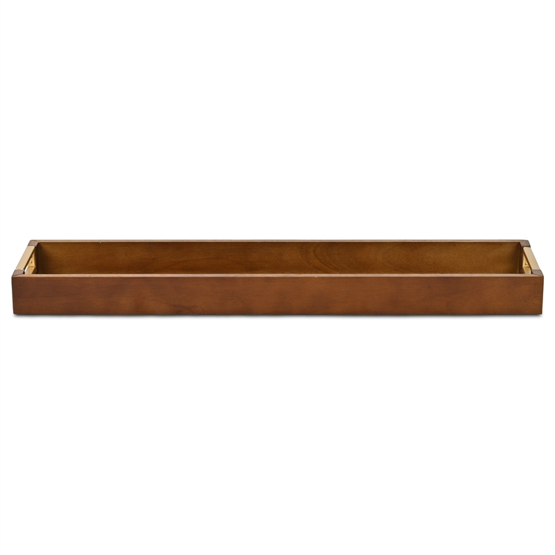 Nyssa Slim Rectangular Wood Decorative Tray - Brown