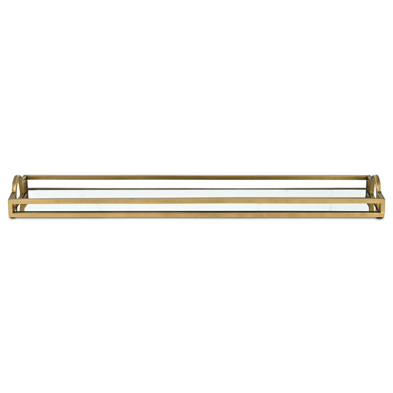 Verena Slim Rectangular Mirrored Tray - Gold