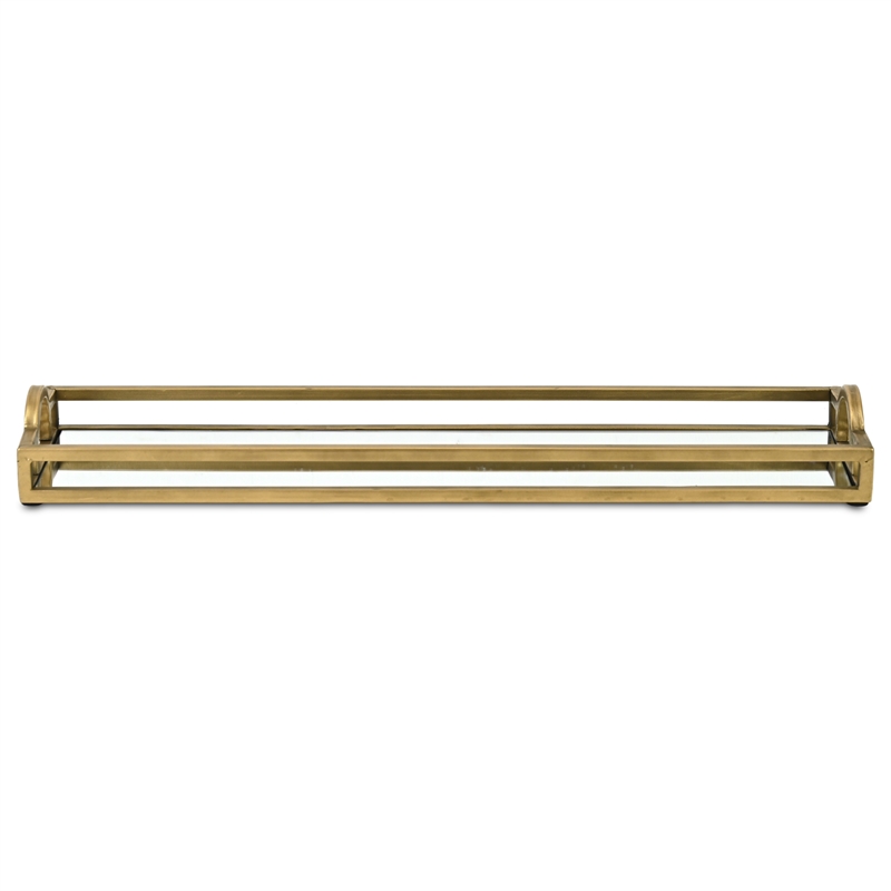 Verena Slim Rectangular Mirrored Tray - Gold