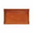 Coran Wooden Rectangle Tray - Gold Metal Handles -