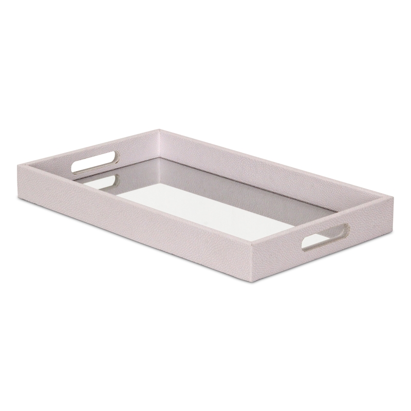 Labai Shagreen Mirrored Tray - Large - White
