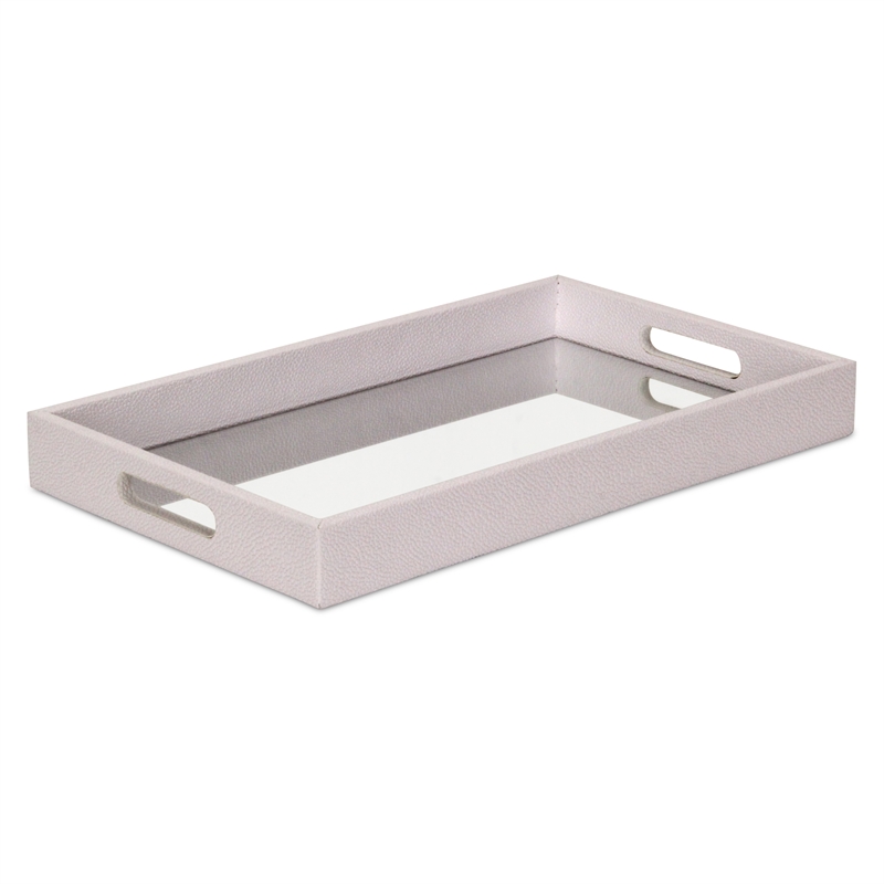 Labai Shagreen Mirrored Tray - Large - White