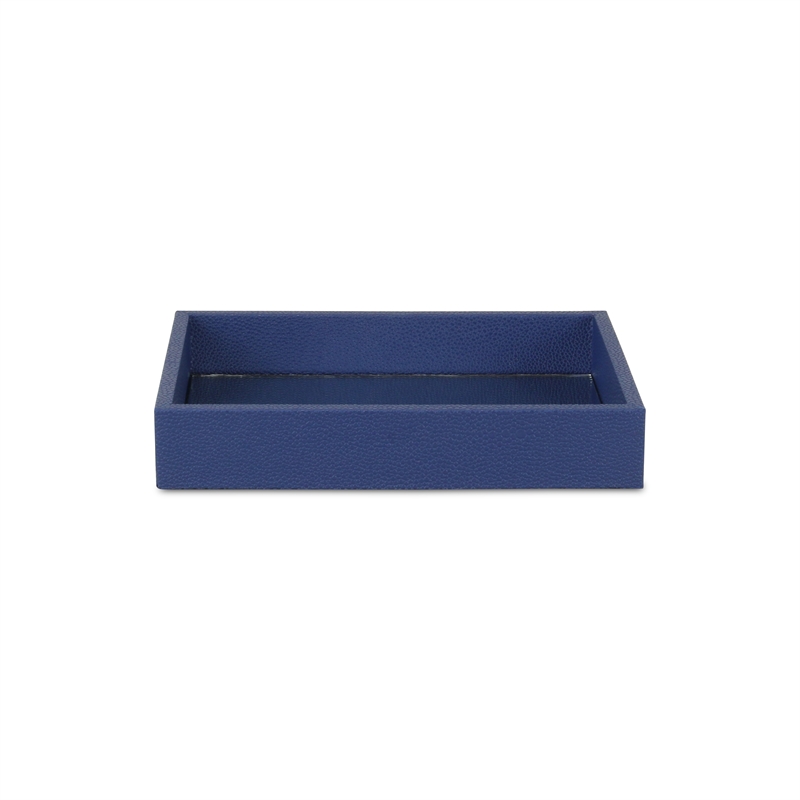Labai Shagreen Mirrored Tray - Small - Navy Blue