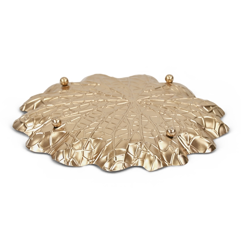 Delphine Golden Metal Lilypad Catchall Tray - Large