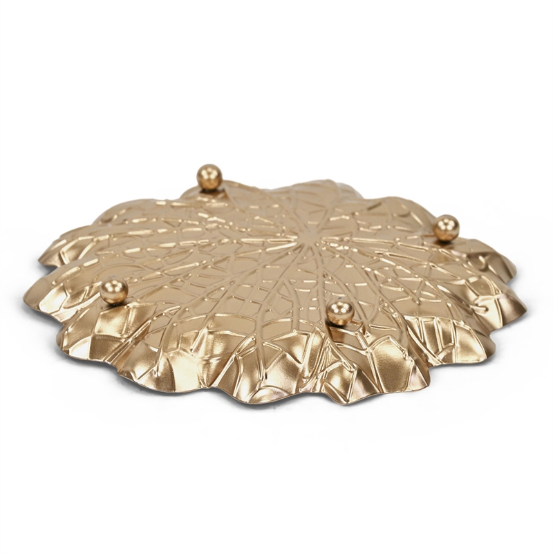 Delphine Golden Metal Lilypad Catchall Tray - Medium