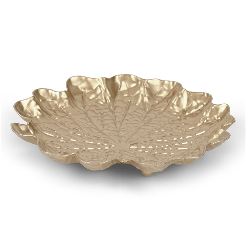 Delphine Golden Metal Lilypad Catchall Tray - Small