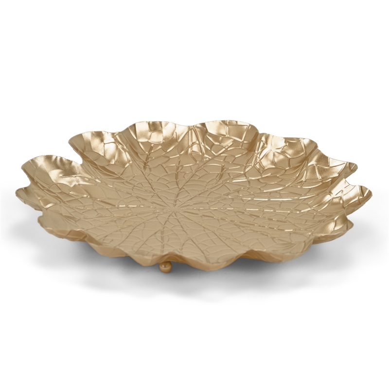 Delphine Golden Metal Lilypad Catchall Tray - X-Large