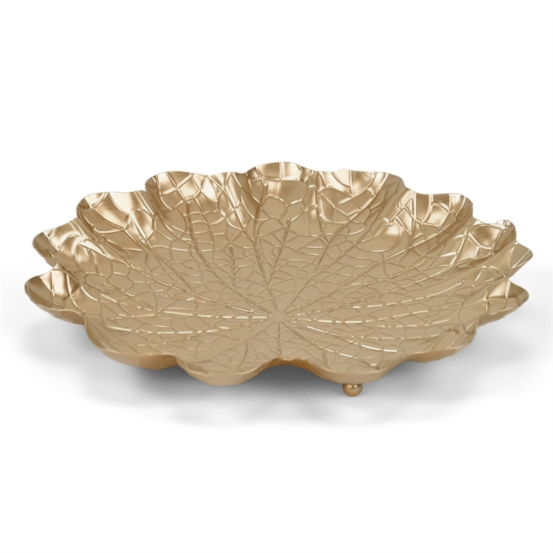 Delphine Golden Metal Lilypad Catchall Tray - X-Large