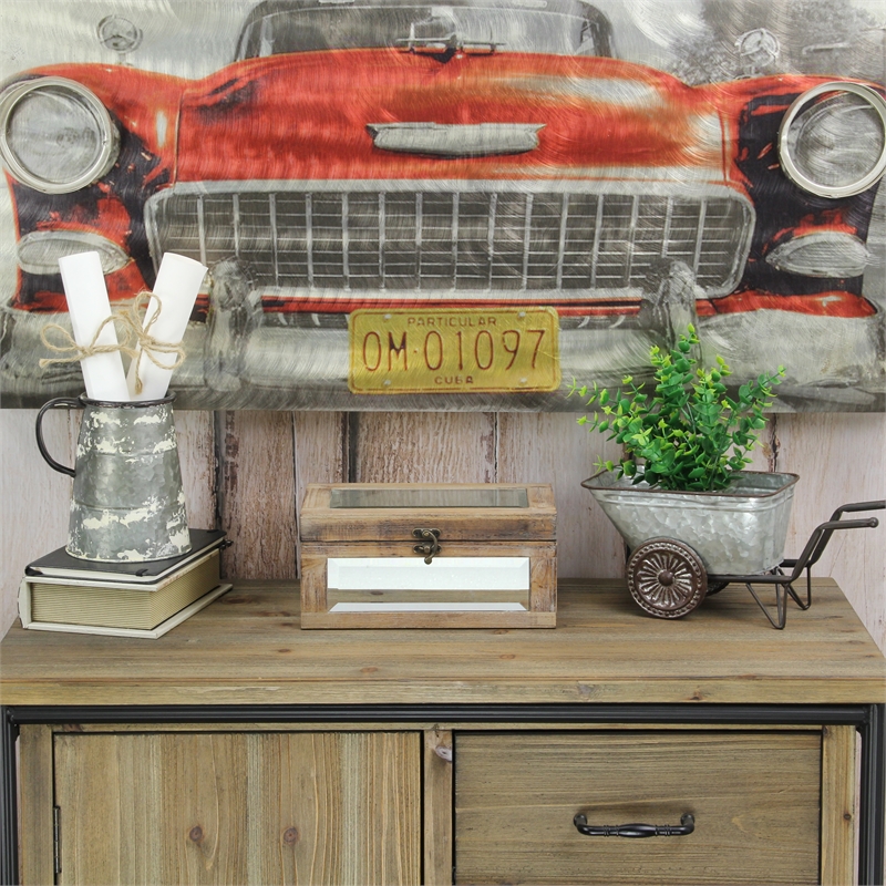 Larkspur Set of 2 Brown Mirrored Wood Boxes