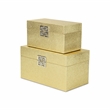 Galena Set of 2 Double Happiness Shagreen Boxes - Gold