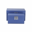 Galena Set of 2 Double Happiness Shagreen Boxes - Navy Blue
