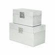 Galena Set of 2 Double Happiness Shagreen Boxes - Silver