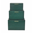 Sable Set of 3 Trunks with Gold Handles - Green