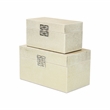 Galena Set of 2 Double Happiness Shagreen Boxes - White Gold